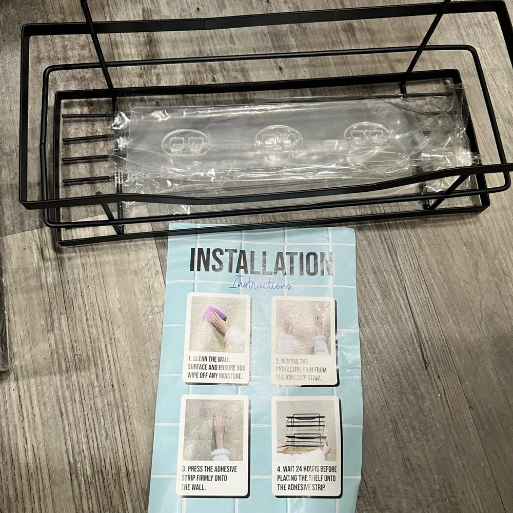 2 Black Metal Storage Baskets
